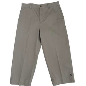 Ralph Lauren Sport Women 8 Khaki Capri Pants Straight Leg 100% Cotton Preppy Y2K